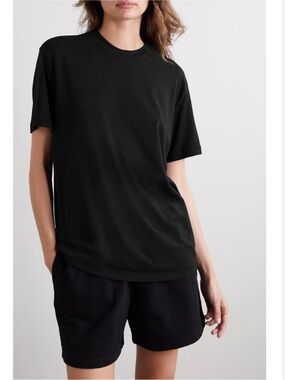 Skims Boyfriend stretch-modal and cotton-blend jersey T-shirt - Onyx M